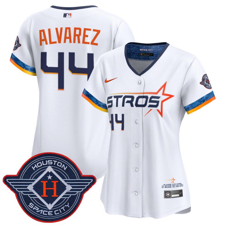 Women Houston Astros #44 Alvarez white 2025 City Connect Vapor Limited Stitched Jersey